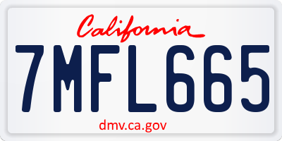 CA license plate 7MFL665