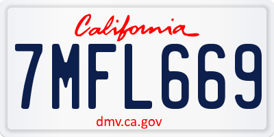 CA license plate 7MFL669