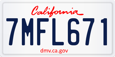 CA license plate 7MFL671