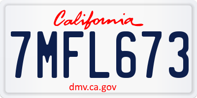 CA license plate 7MFL673