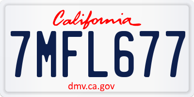 CA license plate 7MFL677