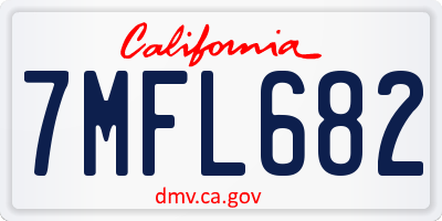 CA license plate 7MFL682