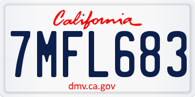 CA license plate 7MFL683
