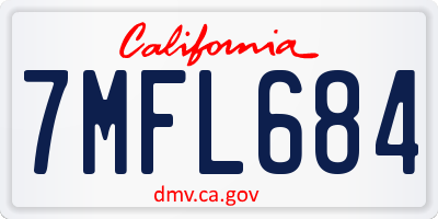 CA license plate 7MFL684