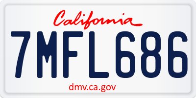 CA license plate 7MFL686