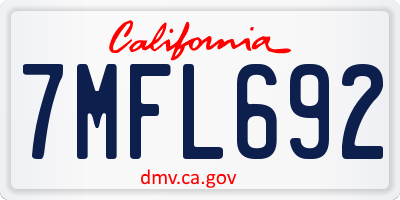 CA license plate 7MFL692