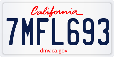 CA license plate 7MFL693