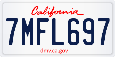 CA license plate 7MFL697
