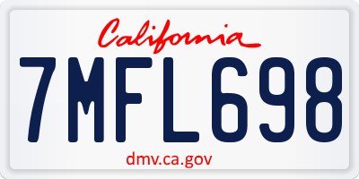 CA license plate 7MFL698