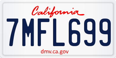 CA license plate 7MFL699