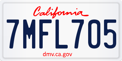 CA license plate 7MFL705