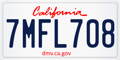 CA license plate 7MFL708