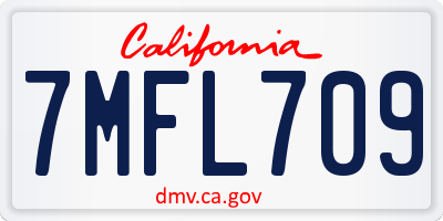 CA license plate 7MFL709