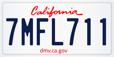CA license plate 7MFL711