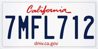 CA license plate 7MFL712