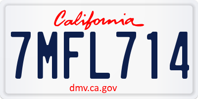 CA license plate 7MFL714