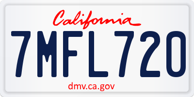 CA license plate 7MFL720