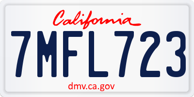 CA license plate 7MFL723