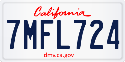 CA license plate 7MFL724