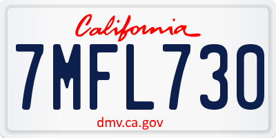 CA license plate 7MFL730