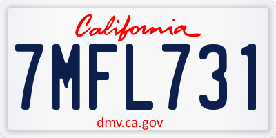 CA license plate 7MFL731