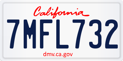 CA license plate 7MFL732