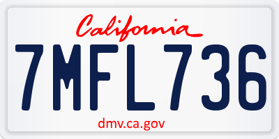 CA license plate 7MFL736