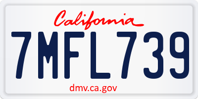 CA license plate 7MFL739