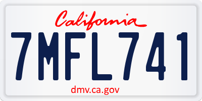 CA license plate 7MFL741