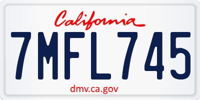CA license plate 7MFL745