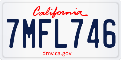 CA license plate 7MFL746