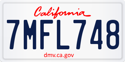 CA license plate 7MFL748