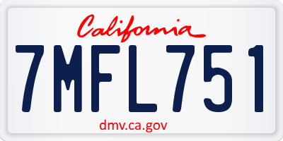 CA license plate 7MFL751