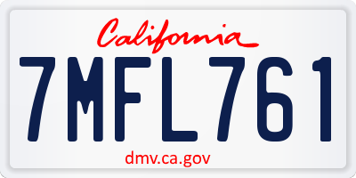 CA license plate 7MFL761