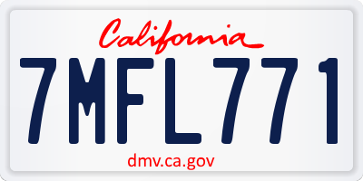 CA license plate 7MFL771