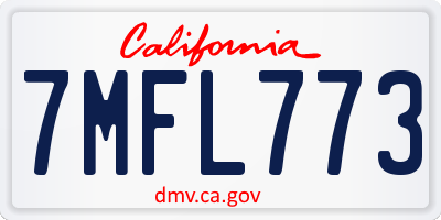 CA license plate 7MFL773