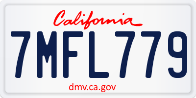 CA license plate 7MFL779