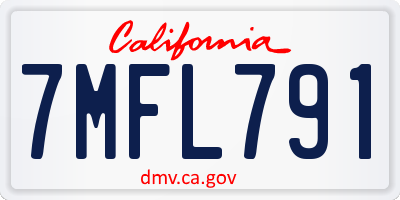 CA license plate 7MFL791