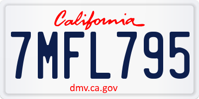 CA license plate 7MFL795