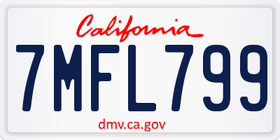 CA license plate 7MFL799