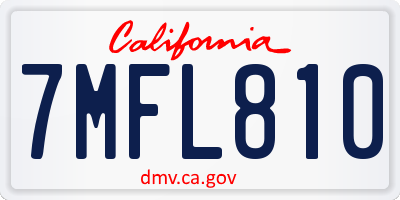 CA license plate 7MFL810