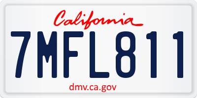 CA license plate 7MFL811