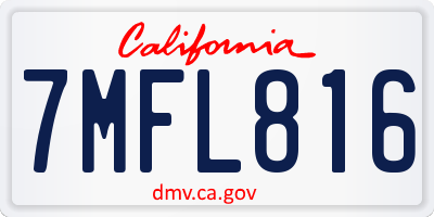 CA license plate 7MFL816