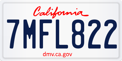 CA license plate 7MFL822