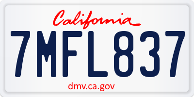 CA license plate 7MFL837