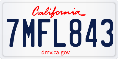 CA license plate 7MFL843