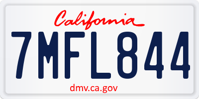 CA license plate 7MFL844