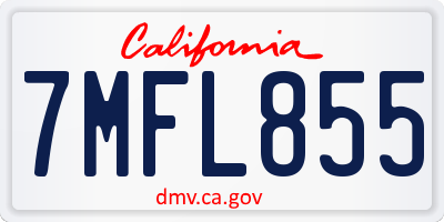 CA license plate 7MFL855