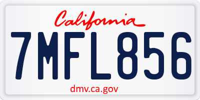 CA license plate 7MFL856