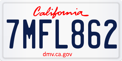 CA license plate 7MFL862